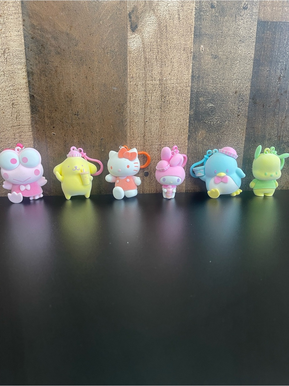 Sanrio Hello Kitty & Friends Flocked Hanger Snack Shop Series. 6 Key Chain